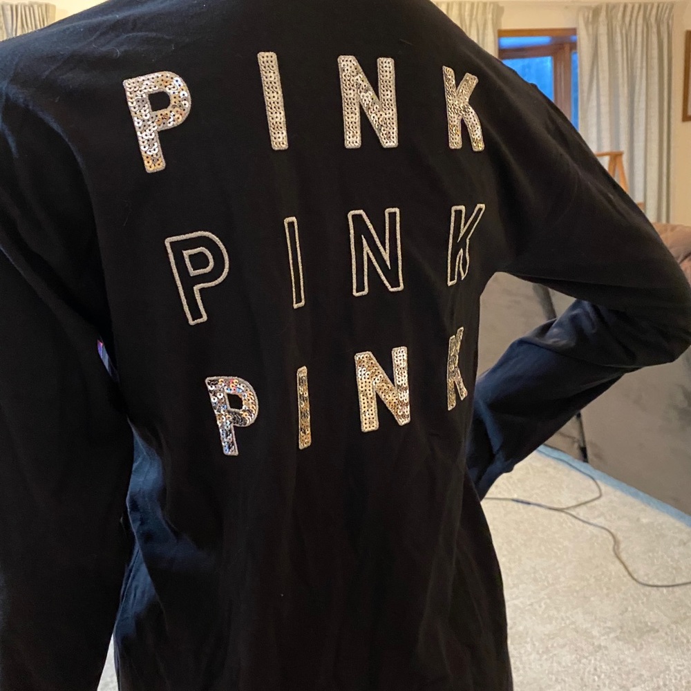 long sleeveβ campus pocket Silver Bling On Back